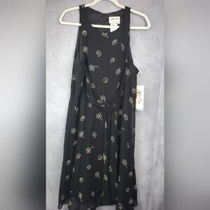 Jeffrey & Dara Lightweight Feminine Lined Women's Dress In Black&Beige‎ Size 16